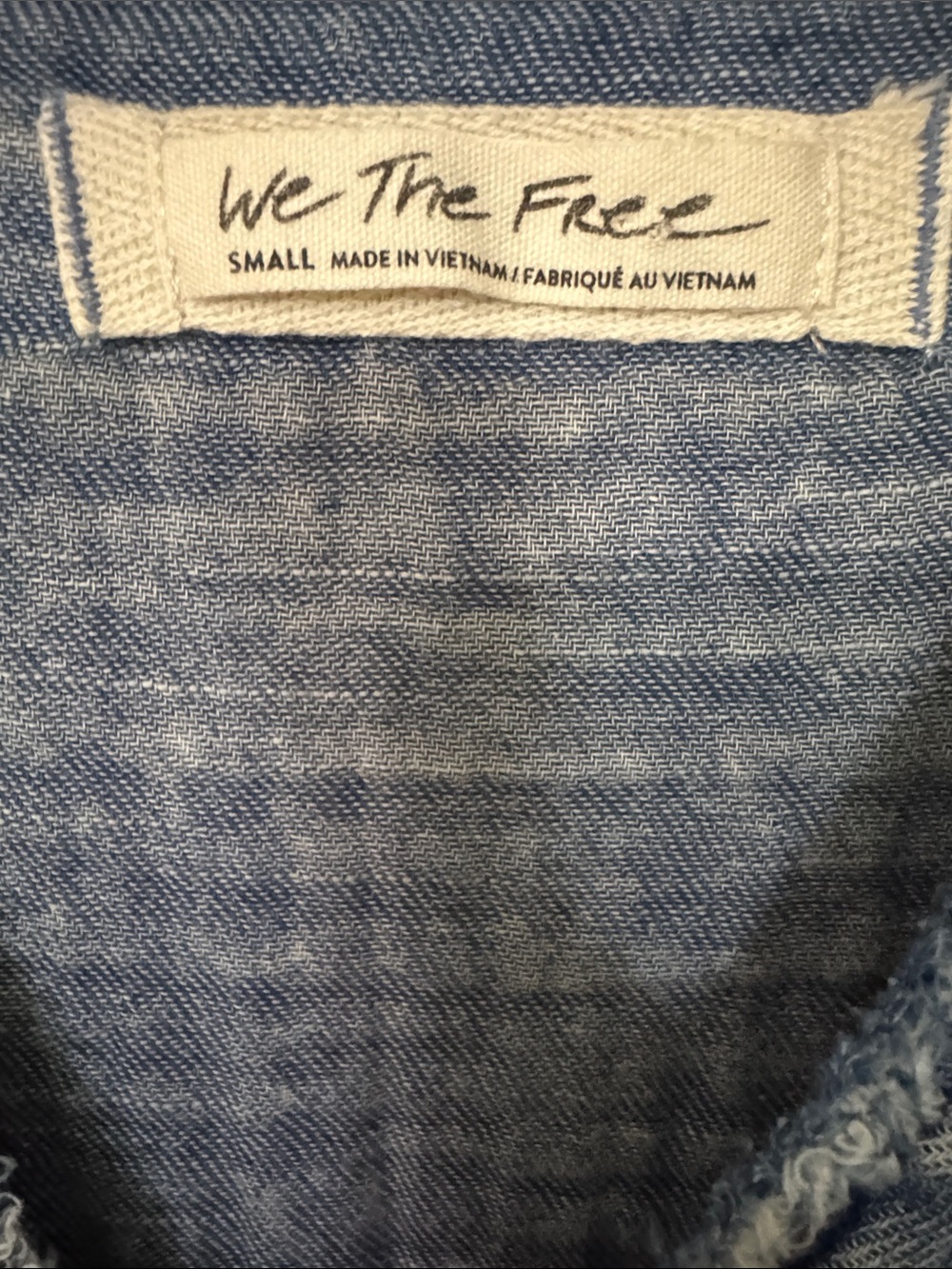 Free People We the Free Summer Daydream Indigo Button-down Boho Size S - Picture 3 of 8